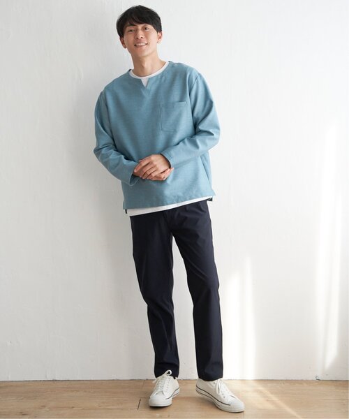 ikka（イッカ）の「【2点セット】キーネックシャツTインナーセット（Tシャツ/カットソー・メンズ・ブルー/ベージュ/ネイビー・L/XL/M/S）」の5枚目の写真