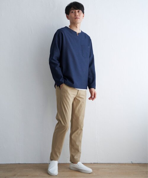 ikka（イッカ）の「【2点セット】キーネックシャツTインナーセット（Tシャツ/カットソー・メンズ・ブルー/ベージュ/ネイビー・L/XL/M/S）」の8枚目の写真