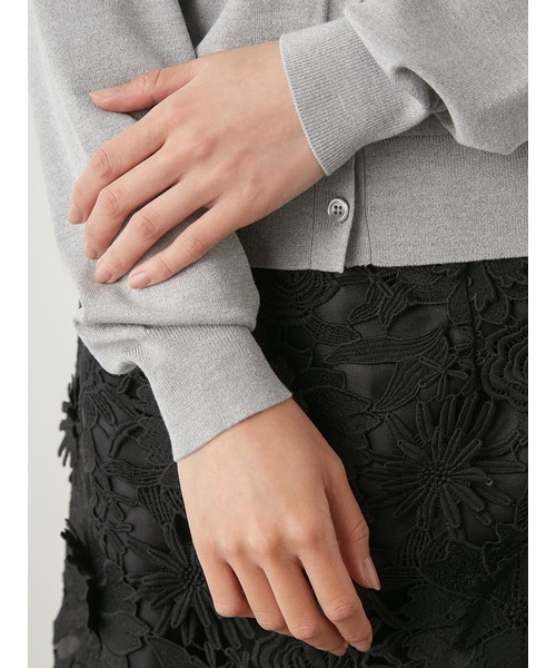 STONE  グレー カーディガン M スナイデルニット SNIDEL（スナイデル）の「モチーフラインストーンカーディガン