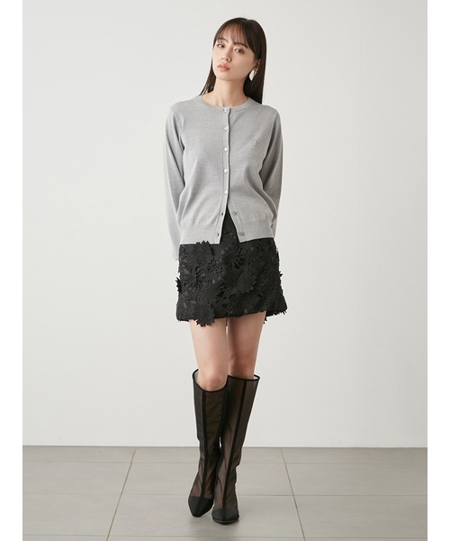 SNIDEL（スナイデル）の「モチーフラインストーンカーディガン