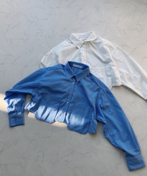 AS KNOW AS plus（アズノゥアズプラス）の「◎BIGポケット付き　ショート丈シャツ（シャツ/ブラウス・レディース・オフホワイト/グリーン系その他/ブルー系その他・FREE）」の11枚目の写真