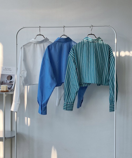 AS KNOW AS plus（アズノゥアズプラス）の「◎BIGポケット付き　ショート丈シャツ（シャツ/ブラウス・レディース・オフホワイト/グリーン系その他/ブルー系その他・FREE）」の7枚目の写真