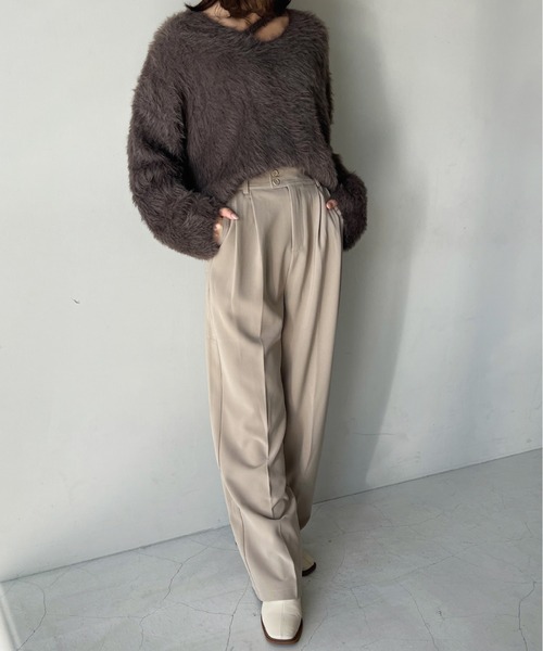 Olu.(オルドット)の「ウエストボタンカラーワイドパンツ(その他パンツ・レディース・ベージュ/カーキ/グレー・0/1)」の5枚目の写真