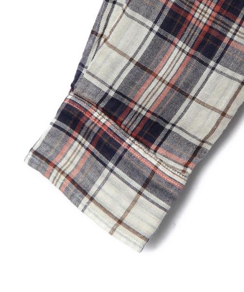 green label relaxing(グリーンレーベルリラクシング)の「STDK GLR ダブルガーゼチェックシャツ◆(シャツ/ブラウス・キッズ・ブラック/ダークグリーン/ネイビー・105/135/125/95/115)」の6枚目の写真