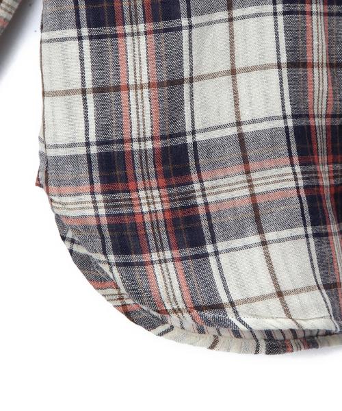 green label relaxing(グリーンレーベルリラクシング)の「STDK GLR ダブルガーゼチェックシャツ◆(シャツ/ブラウス・キッズ・ブラック/ダークグリーン/ネイビー・105/135/125/95/115)」の7枚目の写真