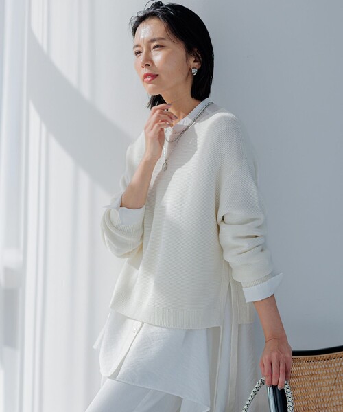 23区 リュクスピュアカシミヤ ボートネックニット グレー カシミヤ100% 23区（ニジュウサンク）の「リュクスピュアカシミヤ ボート