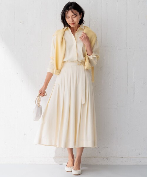 23区(ニジュウサンク)の「【Oggi4月号掲載/洗える】ガータークロップド ニット(ニット/セーター・レディース・ブラウン系/ネイビー系/アイボリー系/イエロー系・38)」の14枚目の写真