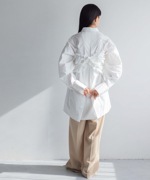 yuw フリルハーネス ホワイト yuw（ユウ）の「フリルハーネス 110306（その他トップス）」 - WEAR