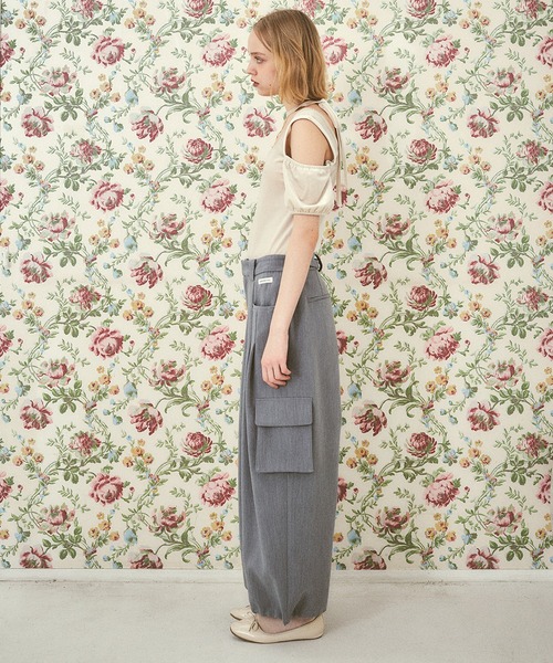 RUBY AND YOU（ルビーアンドユー）の「ベロアリボントップス（Tシャツ/カットソー・レディース・ナチュラル/ブラック・FREE）」の5枚目の写真