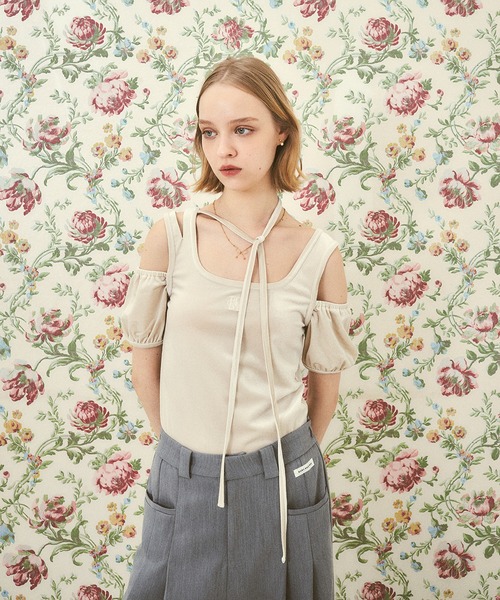 RUBY AND YOU（ルビーアンドユー）の「ベロアリボントップス（Tシャツ/カットソー・レディース・ナチュラル/ブラック・FREE）」の11枚目の写真