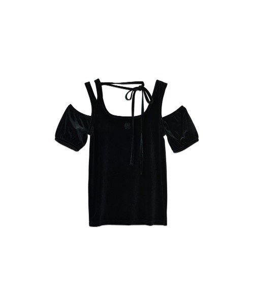 RUBY AND YOU（ルビーアンドユー）の「ベロアリボントップス（Tシャツ/カットソー・レディース・ナチュラル/ブラック・FREE）」の8枚目の写真