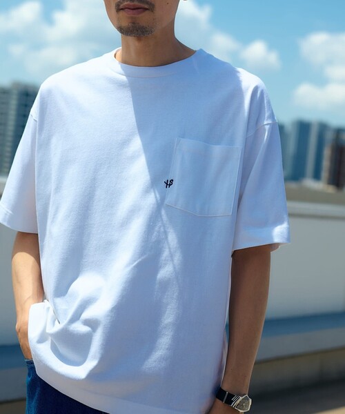 SHIPS（シップス）の「【WEB限定】SHIPS:〈汗染み防止加工〉ワンポイントロゴ ビッグシルエットヘビーウェイトTシャツ（Tシャツ/カットソー・メンズ・ホワイト系/グレー/ホワイト/チャコールグレー/ブラック・SMALL/X-LARGE/LARGE/MEDIUM）」の7枚目の写真