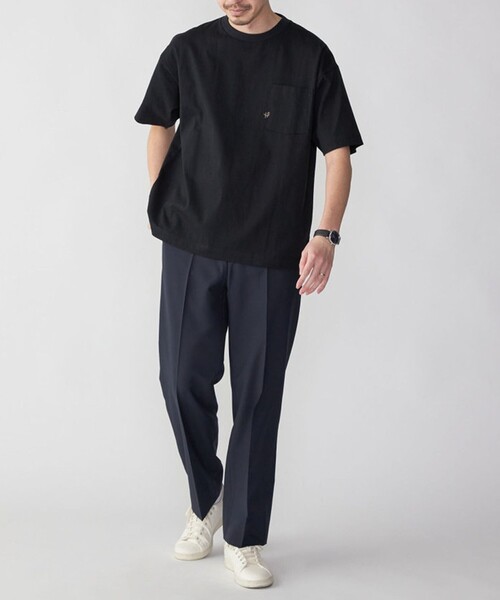 SHIPS（シップス）の「【WEB限定】SHIPS:〈汗染み防止加工〉ワンポイントロゴ ビッグシルエットヘビーウェイトTシャツ（Tシャツ/カットソー・メンズ・ホワイト系/グレー/ホワイト/チャコールグレー/ブラック・SMALL/X-LARGE/LARGE/MEDIUM）」の14枚目の写真