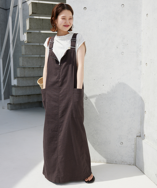 SLOBE IENA（スローブイエナ）の「《追加5》アイラインジャンパースカート（ジャンパースカート・レディース・チャコールグレー/ブラック・FREE）」の10枚目の写真