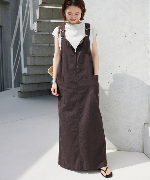 SLOBE IENA（スローブイエナ）の「《追加5》アイラインジャンパースカート（ジャンパースカート・レディース・チャコールグレー/ブラック・FREE）」の11枚目の写真