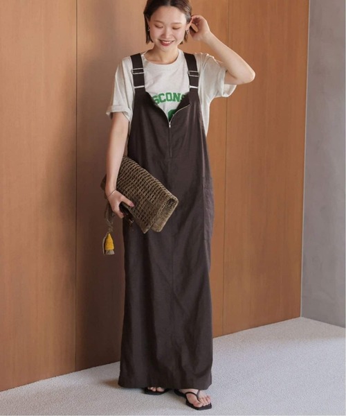 SLOBE IENA（スローブイエナ）の「《追加5》アイラインジャンパースカート（ジャンパースカート・レディース・チャコールグレー/ブラック・FREE）」の4枚目の写真