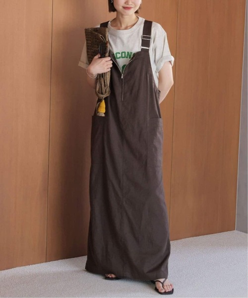 SLOBE IENA（スローブイエナ）の「《追加5》アイラインジャンパースカート（ジャンパースカート・レディース・チャコールグレー/ブラック・FREE）」の6枚目の写真