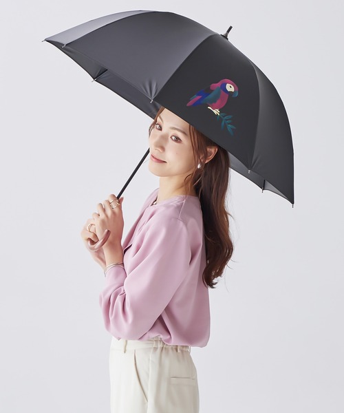 macocca(マコッカ)の「完全遮光 日傘 竹手元 ショート傘 動物柄 デザインシリーズ(長傘・レディース・モカ/ブラック/オフホワイト・FREE)」の10枚目の写真