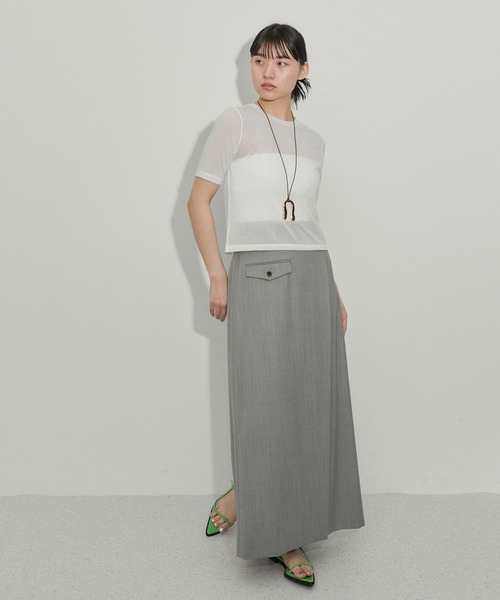 ADAM ET ROPE'（アダムエロペ）の「シアーハイゲージTEE（Tシャツ/カットソー・レディース・サックスブルー/ブラック/ピンク/ホワイト/ミント/キナリ・FREE）」の8枚目の写真