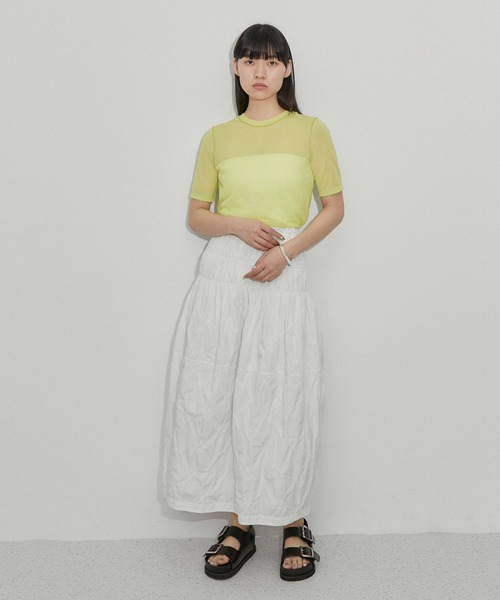 ADAM ET ROPE'（アダムエロペ）の「シアーハイゲージTEE（Tシャツ/カットソー・レディース・サックスブルー/ブラック/ピンク/ホワイト/ミント/キナリ・FREE）」の10枚目の写真