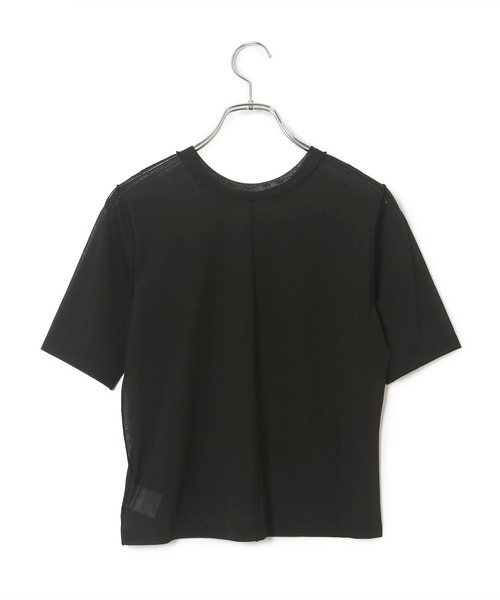 未使用タグ付 Adam et Rope'(アダムエロペ) ブラックTシャツ セール】シアーハイゲージTEE(Tシャツ/カットソー)|ADAM ET