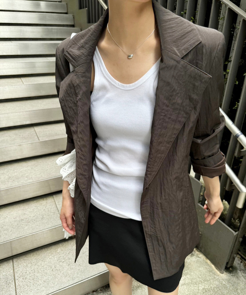 EDIT. FOR LULU(エディットフォールル)の「ワッシャー リラックスジャケット(テーラードジャケット・レディース・ブラウン・FREE)」の21枚目の写真