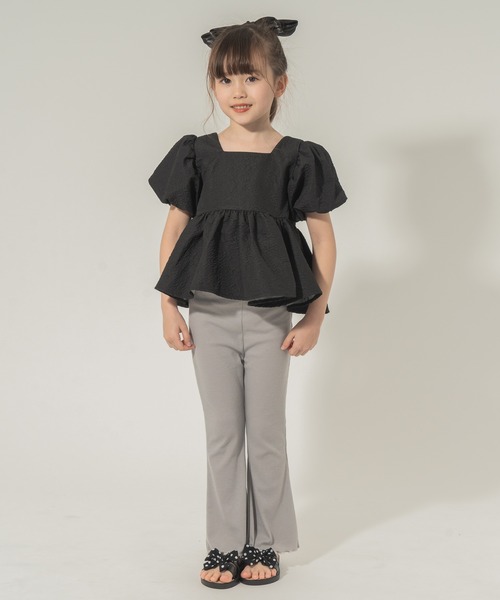 URBAN CHERRY(アーバンチェリー)の「【楽さらリブストレッチ】リブカットソーフレアパンツ(その他パンツ・キッズ・グレー/グリーン/ブラック・110cm/120cm/130cm/140cm/150cm)」の7枚目の写真