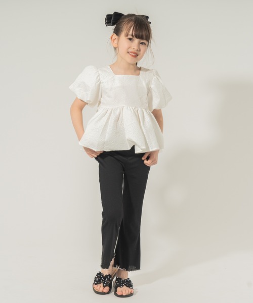 URBAN CHERRY(アーバンチェリー)の「【楽さらリブストレッチ】リブカットソーフレアパンツ(その他パンツ・キッズ・グレー/グリーン/ブラック・110cm/120cm/130cm/140cm/150cm)」の5枚目の写真