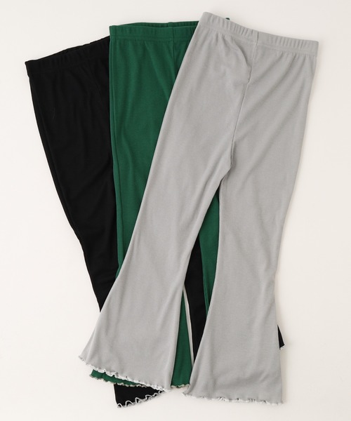 URBAN CHERRY(アーバンチェリー)の「【楽さらリブストレッチ】リブカットソーフレアパンツ(その他パンツ・キッズ・グレー/グリーン/ブラック・110cm/120cm/130cm/140cm/150cm)」の4枚目の写真
