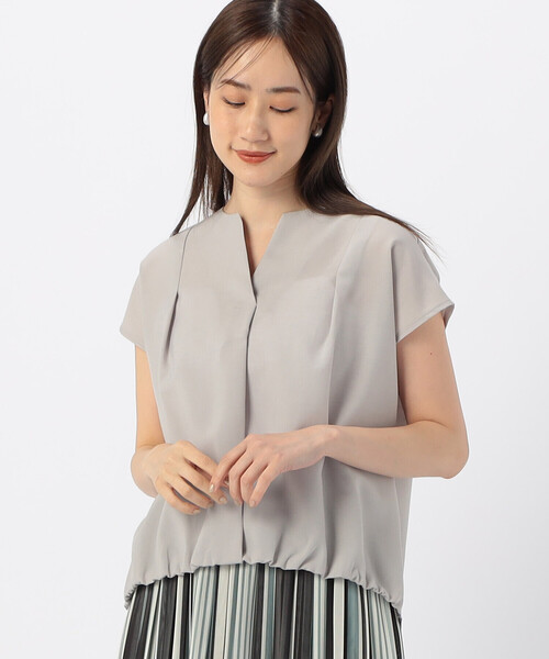 COMME CA ISM（コムサイズム）の「速乾 フレンチスリーブ ブラウス（シャツ/ブラウス・レディース・ベージュ/ミント/ブラック・MEDIUM/LARGE）」の3枚目の写真