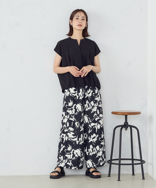 COMME CA ISM（コムサイズム）の「速乾 フレンチスリーブ ブラウス（シャツ/ブラウス・レディース・ベージュ/ミント/ブラック・MEDIUM/LARGE）」の5枚目の写真