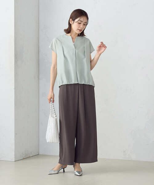 COMME CA ISM（コムサイズム）の「速乾 フレンチスリーブ ブラウス（シャツ/ブラウス・レディース・ベージュ/ミント/ブラック・MEDIUM/LARGE）」の14枚目の写真