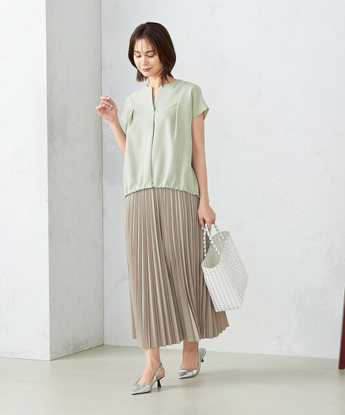 COMME CA ISM（コムサイズム）の「速乾 フレンチスリーブ ブラウス（シャツ/ブラウス・レディース・ベージュ/ミント/ブラック・MEDIUM/LARGE）」の15枚目の写真