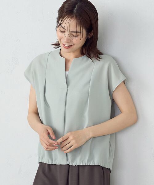 COMME CA ISM（コムサイズム）の「速乾 フレンチスリーブ ブラウス（シャツ/ブラウス・レディース・ベージュ/ミント/ブラック・MEDIUM/LARGE）」の16枚目の写真