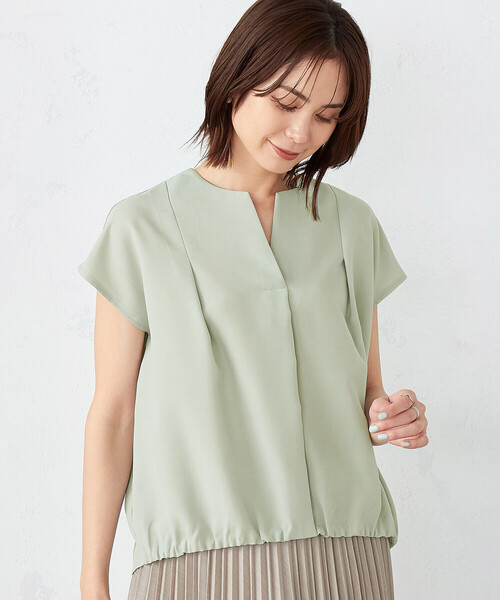 COMME CA ISM（コムサイズム）の「速乾 フレンチスリーブ ブラウス（シャツ/ブラウス・レディース・ベージュ/ミント/ブラック・MEDIUM/LARGE）」の17枚目の写真