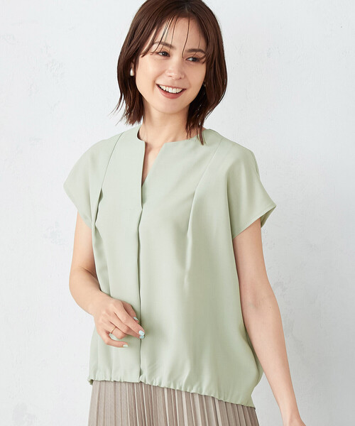 COMME CA ISM（コムサイズム）の「速乾 フレンチスリーブ ブラウス（シャツ/ブラウス・レディース・ベージュ/ミント/ブラック・MEDIUM/LARGE）」の18枚目の写真