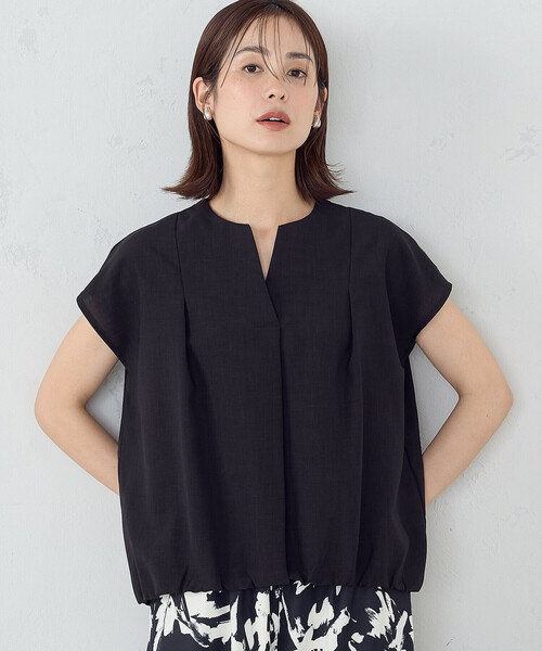 COMME CA ISM（コムサイズム）の「速乾 フレンチスリーブ ブラウス（シャツ/ブラウス・レディース・ベージュ/ミント/ブラック・MEDIUM/LARGE）」の2枚目の写真