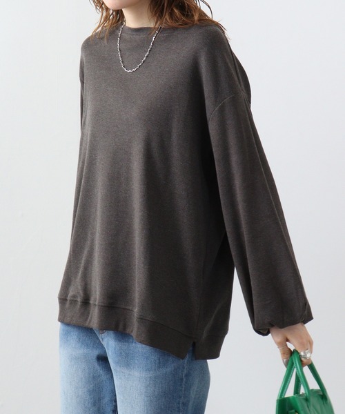atONE(アットワン)の「atONE ロングパフスリーブカットソー(Tシャツ/カットソー・レディース・チャコールグレー/ブラック/オフホワイト・LL~3L/4L~5L/M-L)」の22枚目の写真
