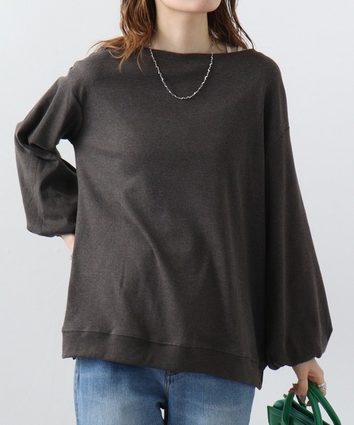 atONE(アットワン)の「atONE ロングパフスリーブカットソー(Tシャツ/カットソー・レディース・チャコールグレー/ブラック/オフホワイト・LL~3L/4L~5L/M-L)」の21枚目の写真