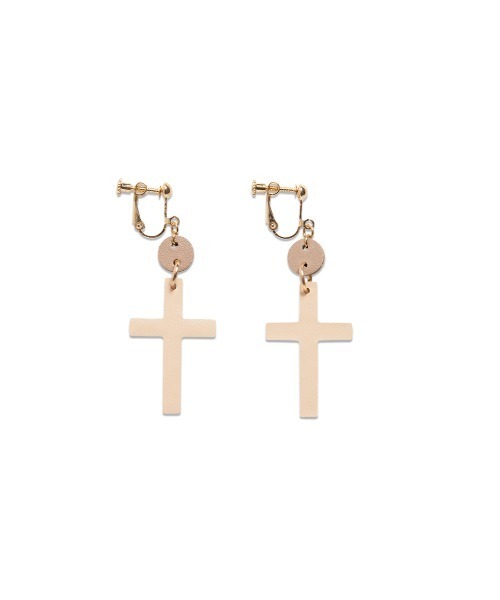 RUBY AND YOU（ルビーアンドユー）の「クロスイヤリング（イヤリング・レディース・ライトベージュ/ライトグリーン・FREE）」の7枚目の写真