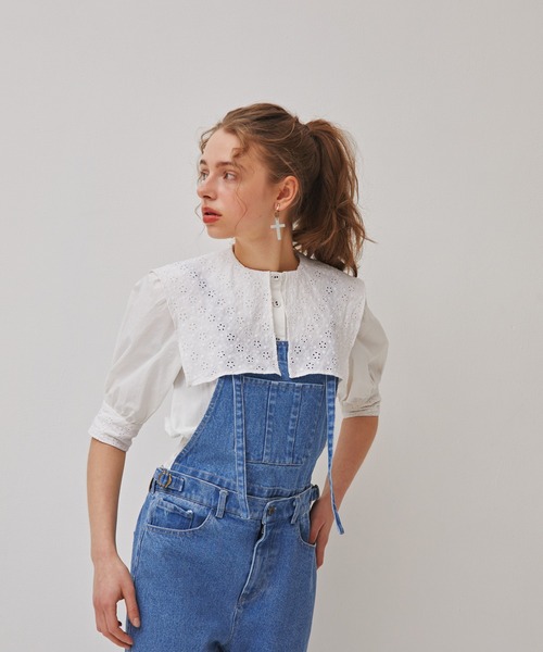 RUBY AND YOU（ルビーアンドユー）の「クロスイヤリング（イヤリング・レディース・ライトベージュ/ライトグリーン・FREE）」の3枚目の写真