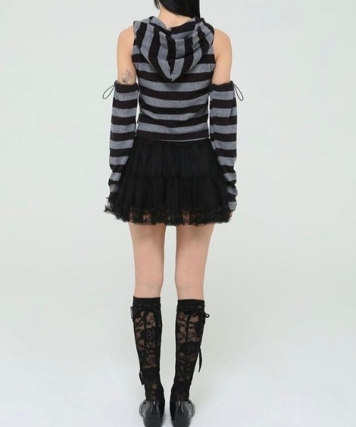 UGLY SHADOW(アグリーシャドウ)の「【Uglyshadow】MESH FRILL CANCAN SKIRT(スカート・レディース・サーモンピンク/ブラック/ブラウン・ONE SIZE)」の14枚目の写真