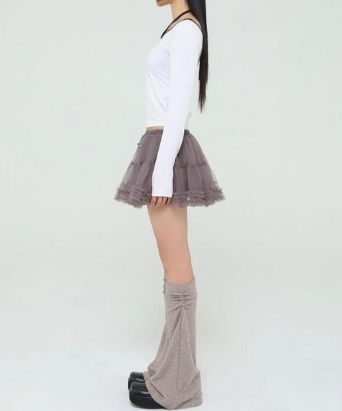 UGLY SHADOW(アグリーシャドウ)の「【Uglyshadow】MESH FRILL CANCAN SKIRT(スカート・レディース・サーモンピンク/ブラック/ブラウン・ONE SIZE)」の21枚目の写真
