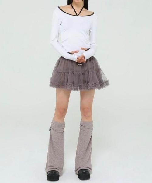 UGLY SHADOW(アグリーシャドウ)の「【Uglyshadow】MESH FRILL CANCAN SKIRT(スカート・レディース・サーモンピンク/ブラック/ブラウン・ONE SIZE)」の18枚目の写真