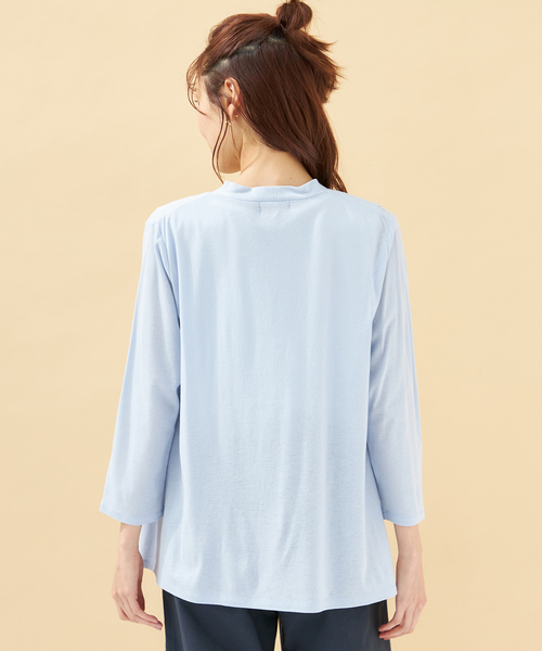 DECOY SINCE 1981(デコイシンスイチキュウハチイチ)の「【接触冷感・UVカット】オーガニックコットン着流しカーディガン(カーディガン/ボレロ・レディース・ネイビー/グレー/サックスブルー・LL/M/L/3L)」の6枚目の写真