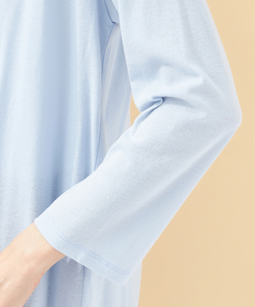 DECOY SINCE 1981(デコイシンスイチキュウハチイチ)の「【接触冷感・UVカット】オーガニックコットン着流しカーディガン(カーディガン/ボレロ・レディース・ネイビー/グレー/サックスブルー・LL/M/L/3L)」の8枚目の写真