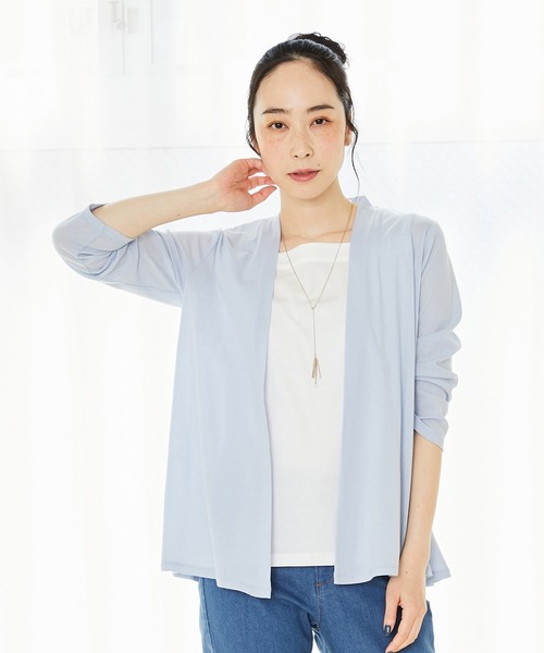 DECOY SINCE 1981(デコイシンスイチキュウハチイチ)の「【接触冷感・UVカット】オーガニックコットン着流しカーディガン(カーディガン/ボレロ・レディース・ネイビー/グレー/サックスブルー・LL/M/L/3L)」の19枚目の写真