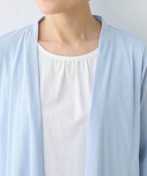 DECOY SINCE 1981(デコイシンスイチキュウハチイチ)の「【接触冷感・UVカット】オーガニックコットン着流しカーディガン(カーディガン/ボレロ・レディース・ネイビー/グレー/サックスブルー・LL/M/L/3L)」の16枚目の写真