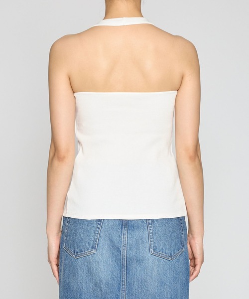 BABYLONE（バビロン）の「パット付きホルターネックタンク（タンクトップ・レディース・ブラック/オフホワイト・フリー）」の16枚目の写真