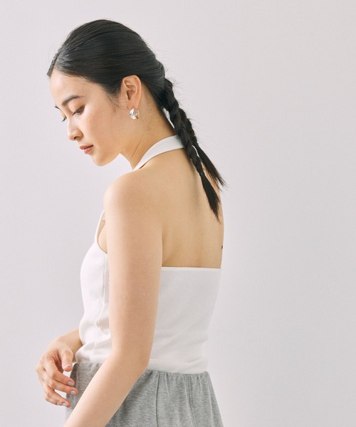 BABYLONE（バビロン）の「パット付きホルターネックタンク（タンクトップ・レディース・ブラック/オフホワイト・フリー）」の21枚目の写真